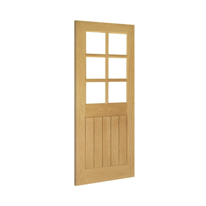 Deanta Ely Unfinished Oak Bevelled Glaze 6 Lite Door