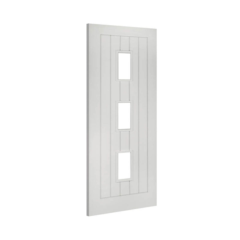 Deanta Ely White Primed Glazed 3 Lite Door