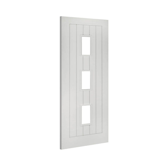 Deanta Ely White Primed Glazed 3 Lite Door