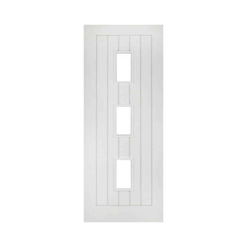 Deanta Ely White Primed Glazed 3 Lite Door