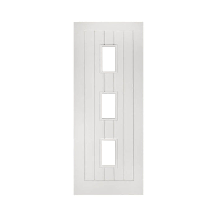 Deanta Ely White Primed Glazed 3 Lite Door