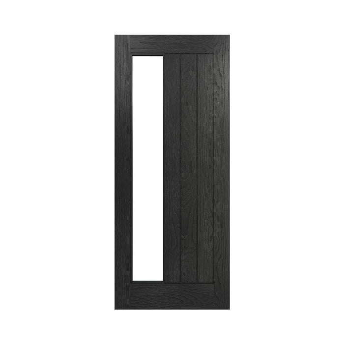 Deanta Ely Brushed Black Oak Glazed Side Lite Door