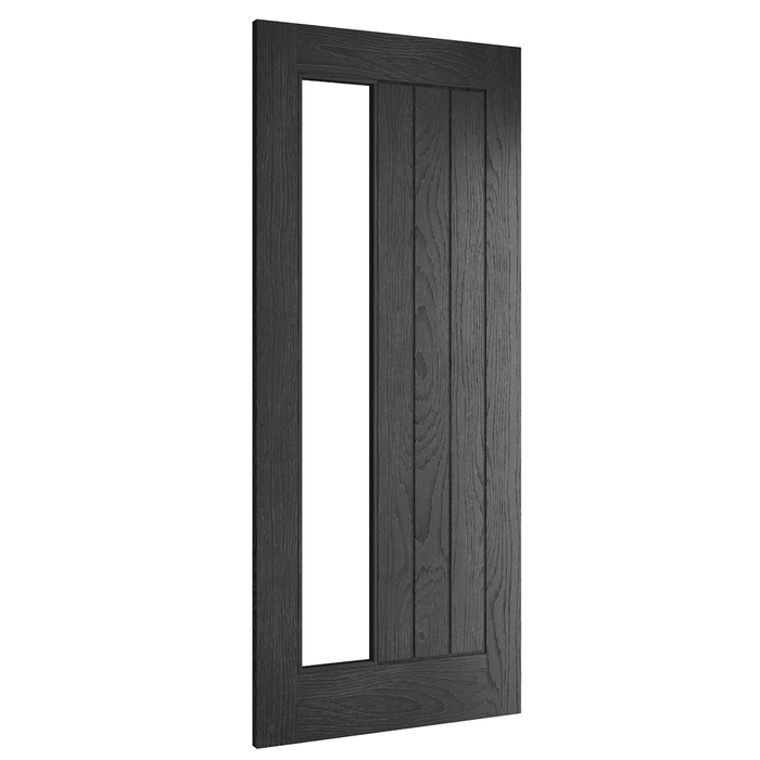 Deanta Ely Brushed Black Oak Glazed Side Lite Door