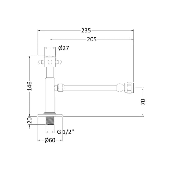 Traditional Chrome Cistern Cut-Off Valve