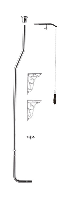 Old London Chrome/Black High Level Flush Pipe Pack