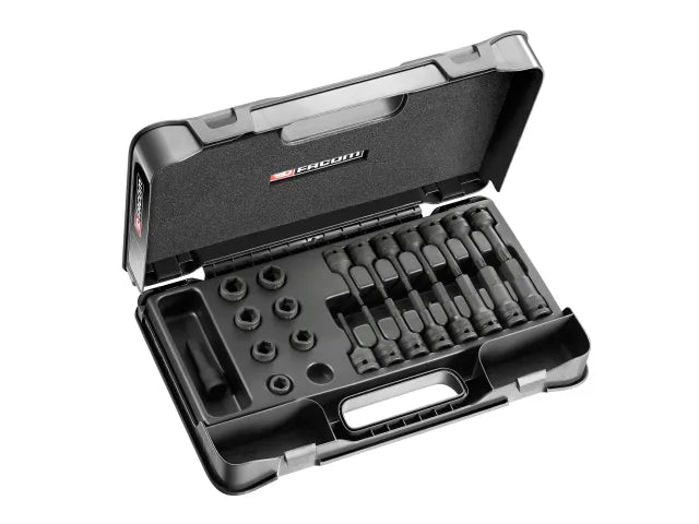 6-Point Stubby Impact Socket Set 1/2in SQDR, 23 Piece
