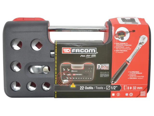 1/2in Drive 12-Point Detection Box Socket Set, 22 Piece
