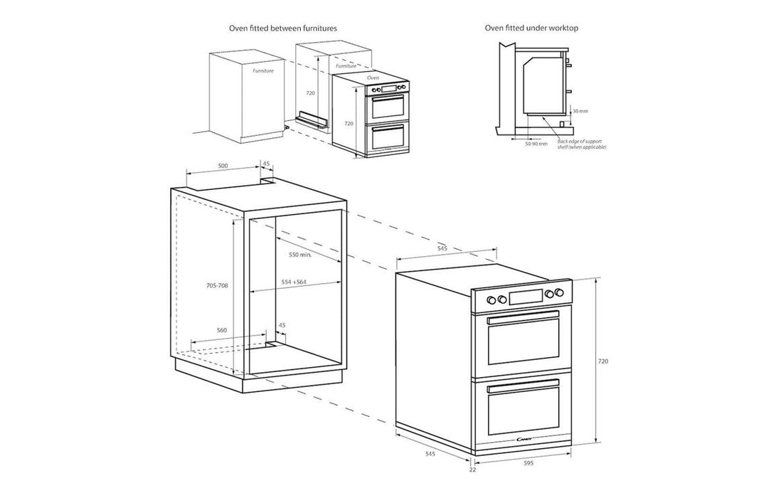 Candy FCT7D415X Double Electric Oven - St/Steel