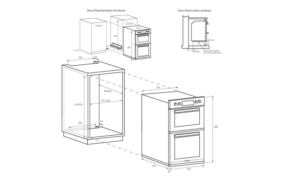 Candy FCT9D815X Double Electric Oven - St/Steel