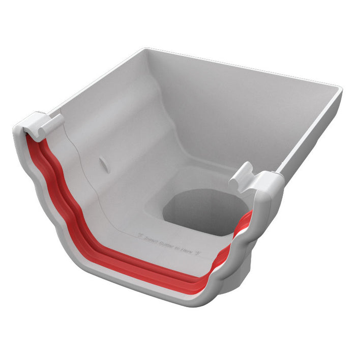 White Freefoam Ogee Stop End Running Outlet