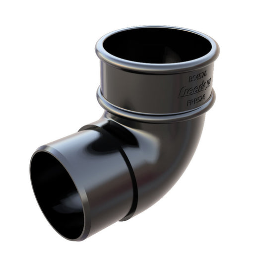 Black Freefoam Round 90° Offset Down Pipe Bend