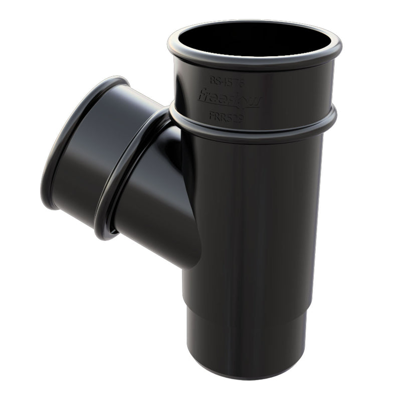 Black Freefoam Round 112° Down Pipe Branch