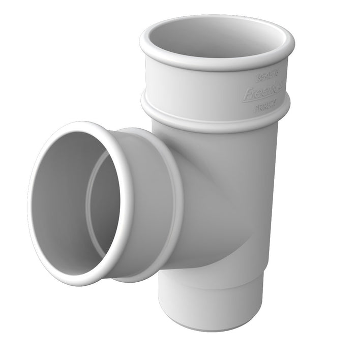 White Freefoam Round 112° Down Pipe Branch