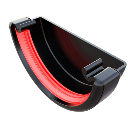 Black Freefoam Round Gutter External Stop End