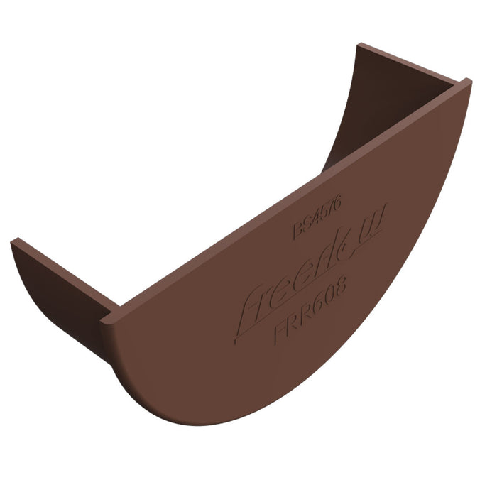 Brown Freefoam Round Gutter Internal Stop End
