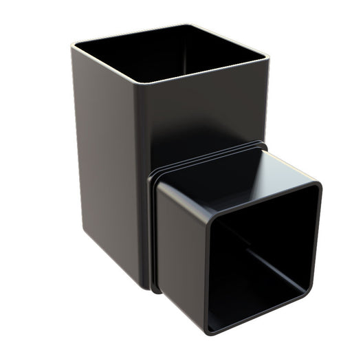Black Freefoam Square 90° Offset Down Pipe Bend