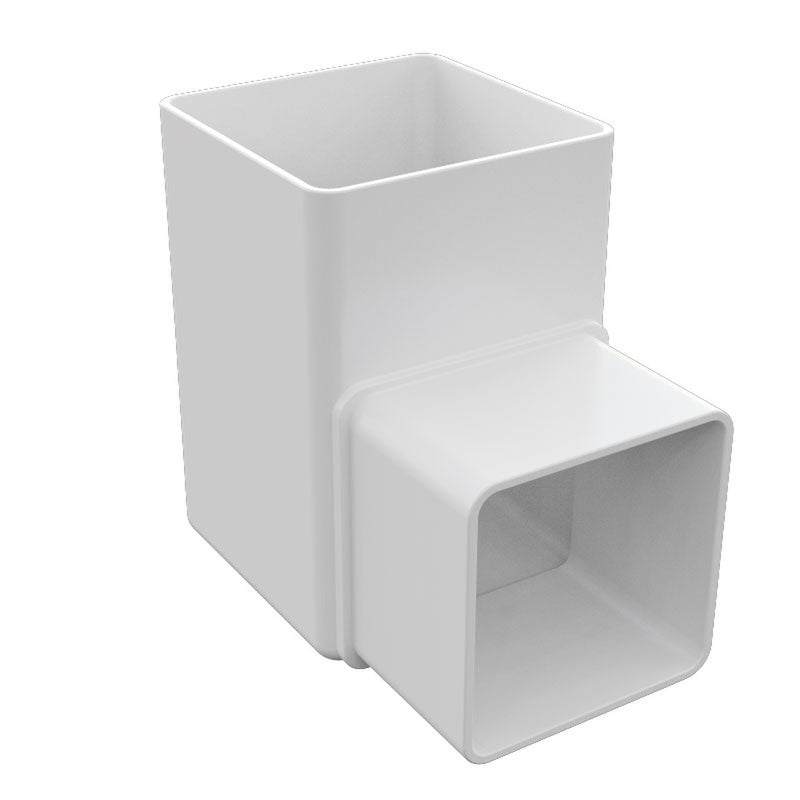 White Freefoam Square 90° Offset Down Pipe Bend