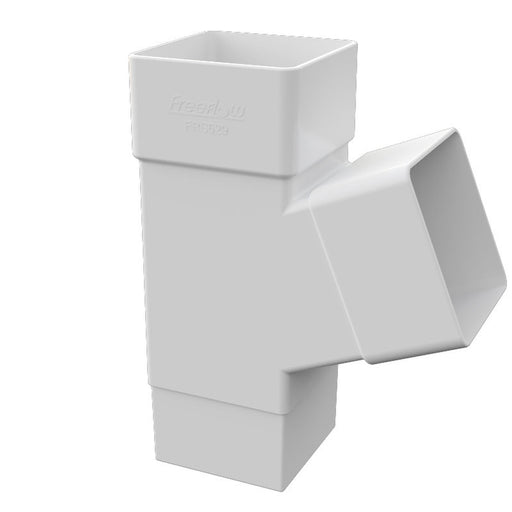 White Freefoam Square 112° Down Pipe Branch