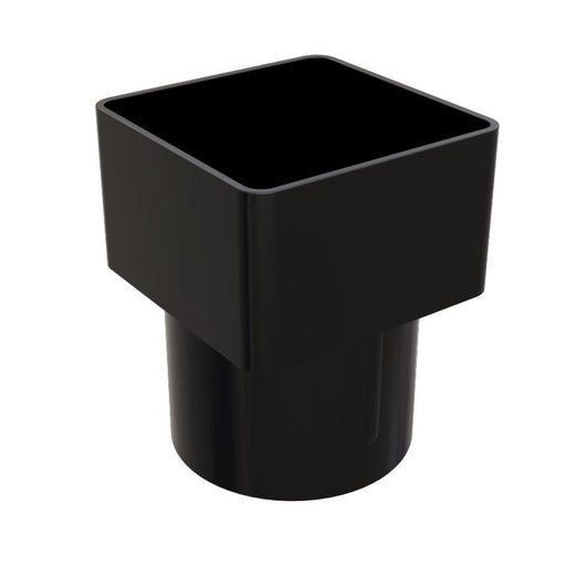 Black Freefoam Square to Round Down Pipe Adapter
