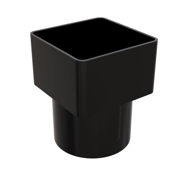 Black Freefoam Square to Round Down Pipe Adapter