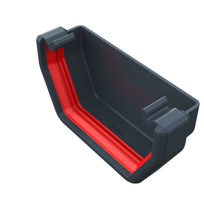Anthracite Grey Freefoam Square Gutter External Stop End