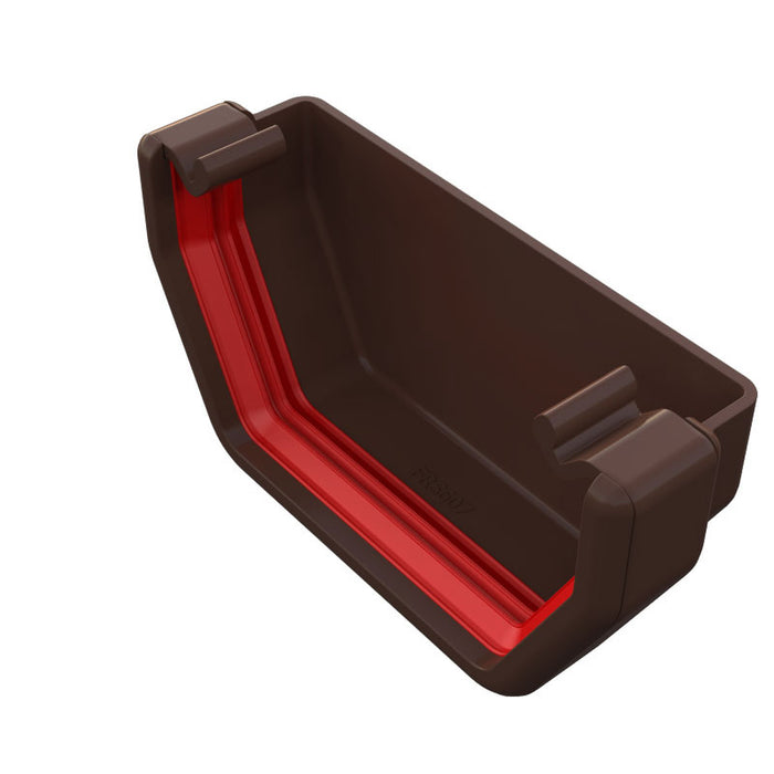 Brown Freefoam Square Gutter External Stop End