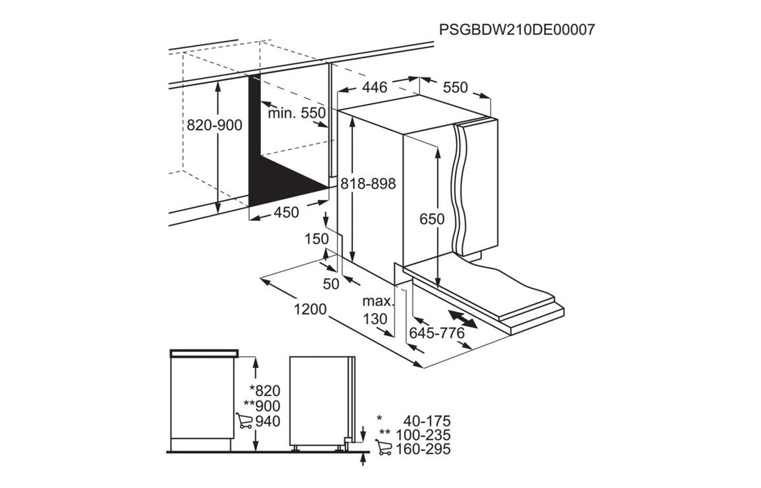 AEG FSB73427Z F/I 9 Place Slimline Dishwasher