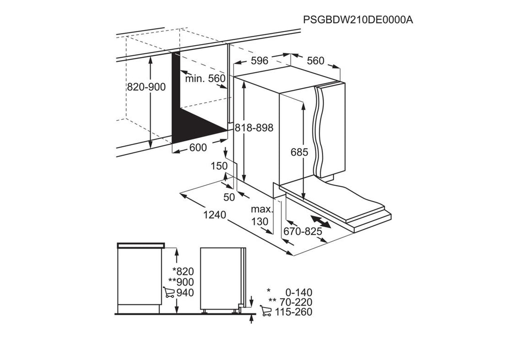 AEG FSK96838P F/I 14 Place Dishwasher