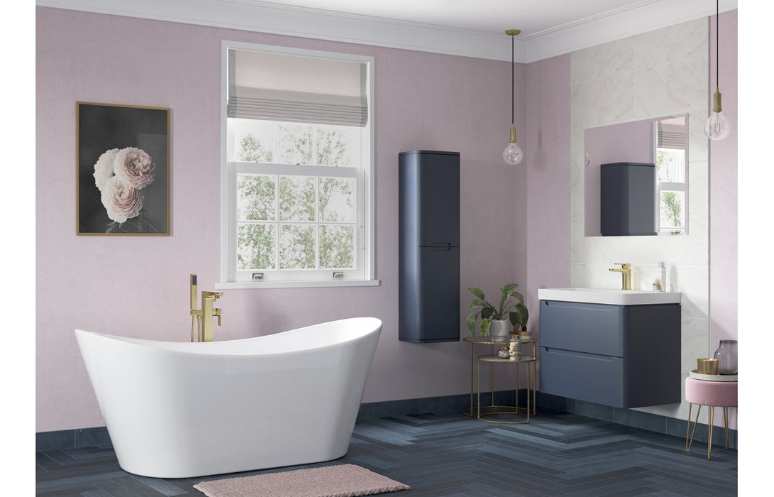 Lavena 805mm 2 Drawer Wall Hung Basin Unit - Matt Indigo