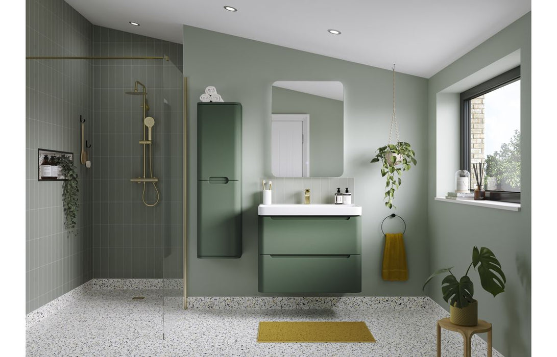 Lavena 500mm 2 Drawer Wall Hung Cloakroom Basin Unit - Matt Sage Green