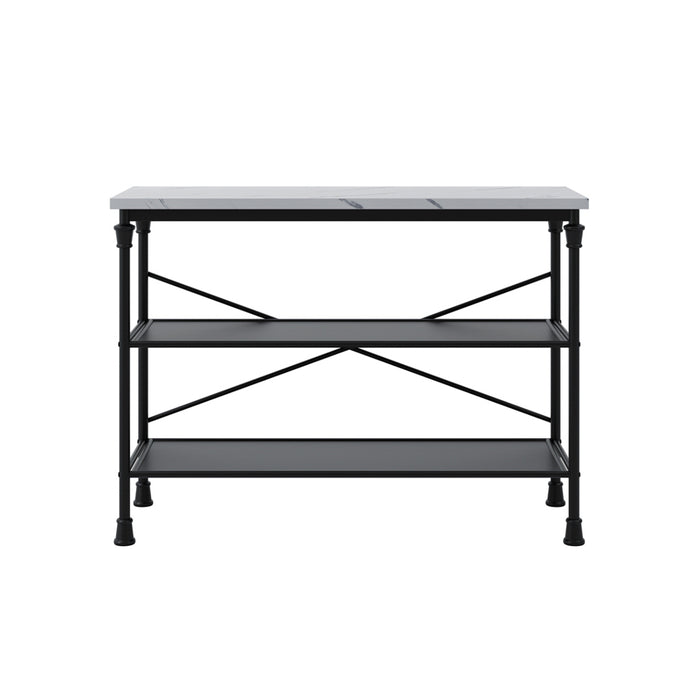 Fairmont Marble & Black Console Table
