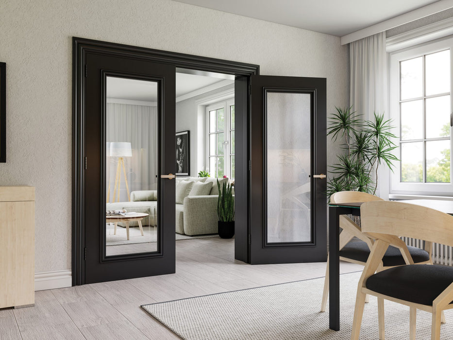 Deanta Blenheim Black Prefinished Bevelled Glaze Door