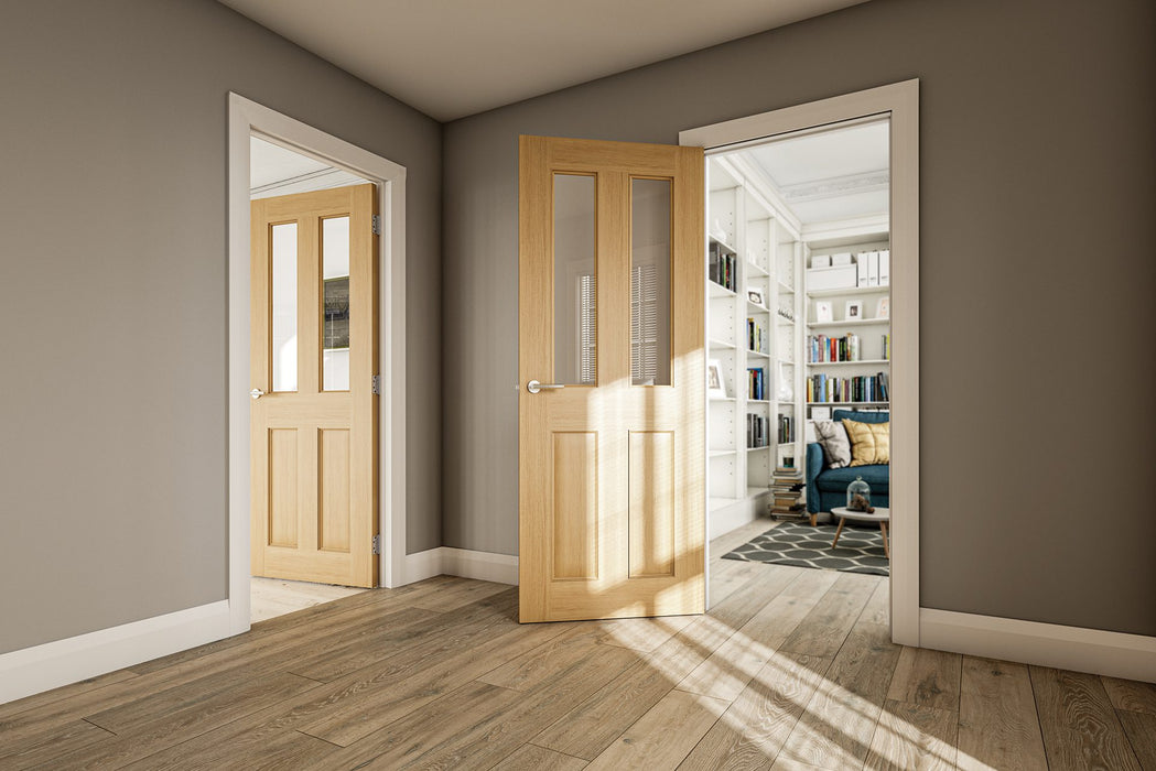 Deanta Bury Prefinished Oak Glazed FD30 Door