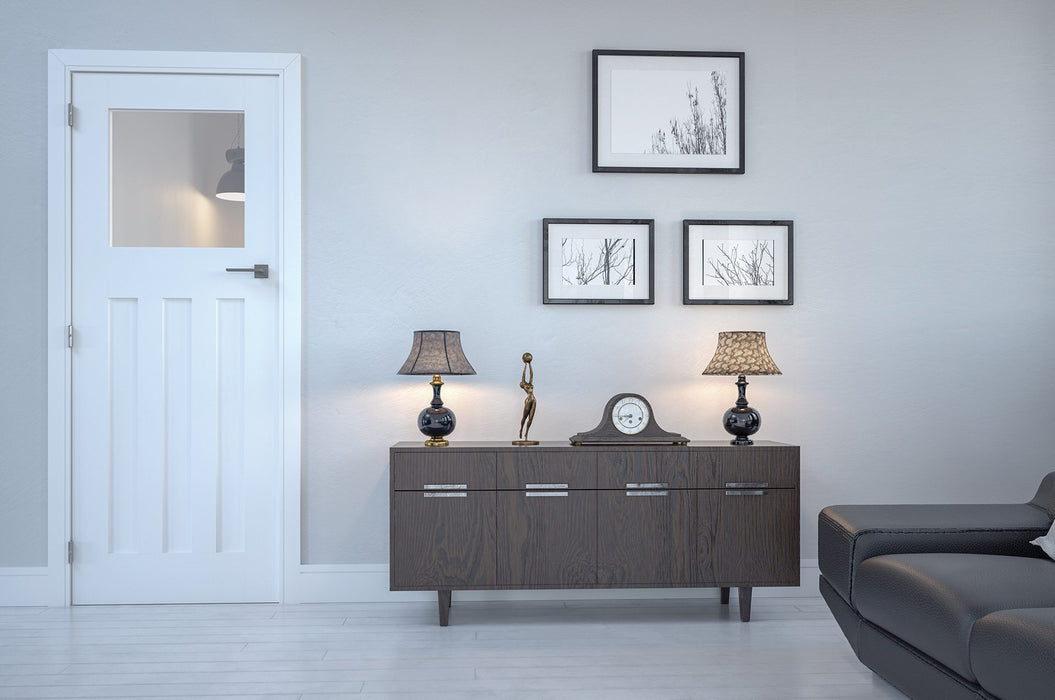 Deanta Cambridge White Primed Glazed Door