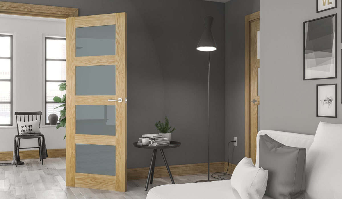 Deanta Coventry Prefinished Oak Obscure Glaze Door