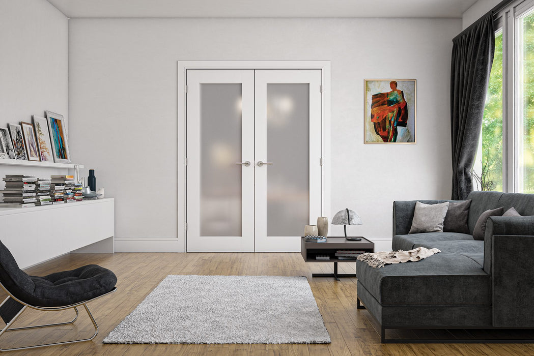 Deanta Denver White Primed Obscure Glaze Door