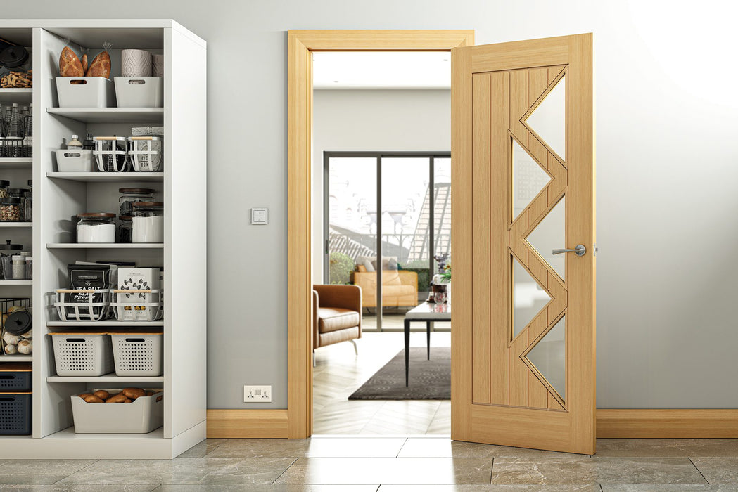 Deanta Ely Prefinished Oak Glazed 5 Lite Door