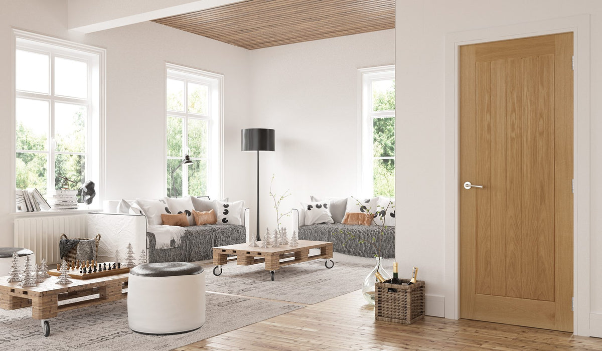 Deanta Ely Unfinished Oak FD30 Door