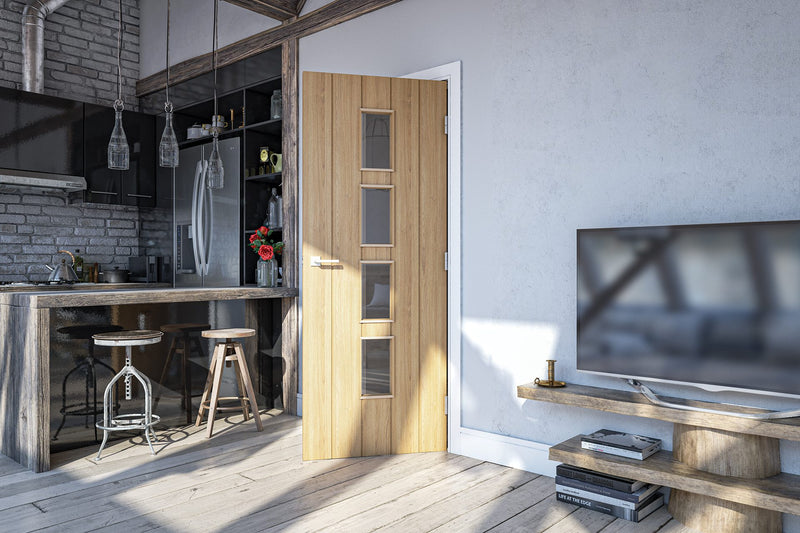 Deanta Galway Unfinished Oak Glazed Door