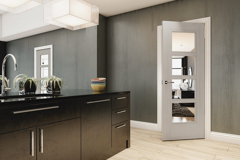 Deanta Montreal Light Grey Ash Glazed Door