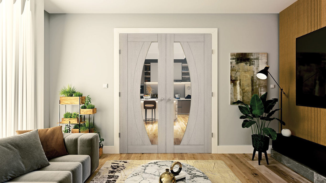 Deanta Ravello Light Grey Ash Glazed Door