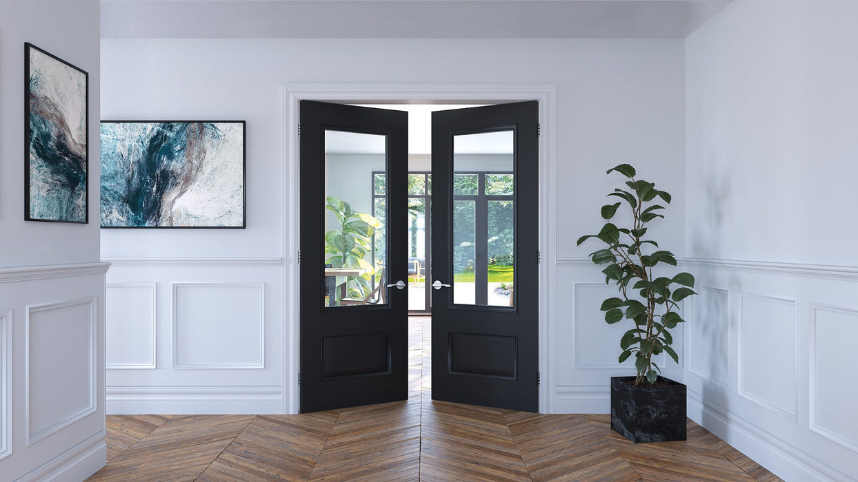 Deanta Sandringham Black Prefinished Bevelled Glaze Door