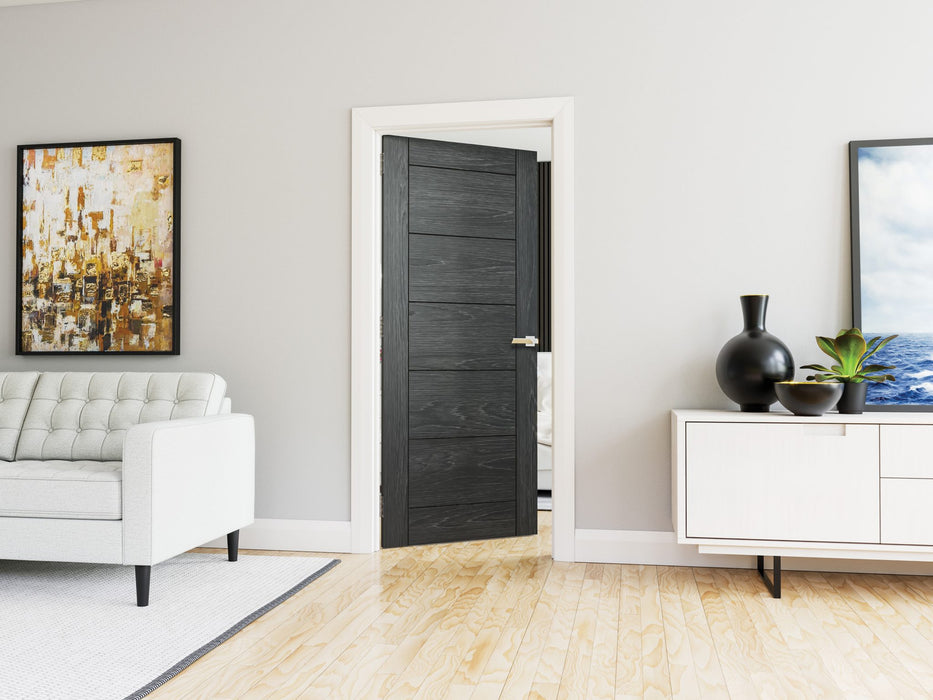 Deanta Seville Brushed Black Oak Door