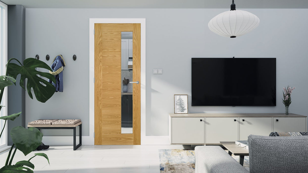 Deanta Seville Prefinished Oak Side Lite Glazed Door