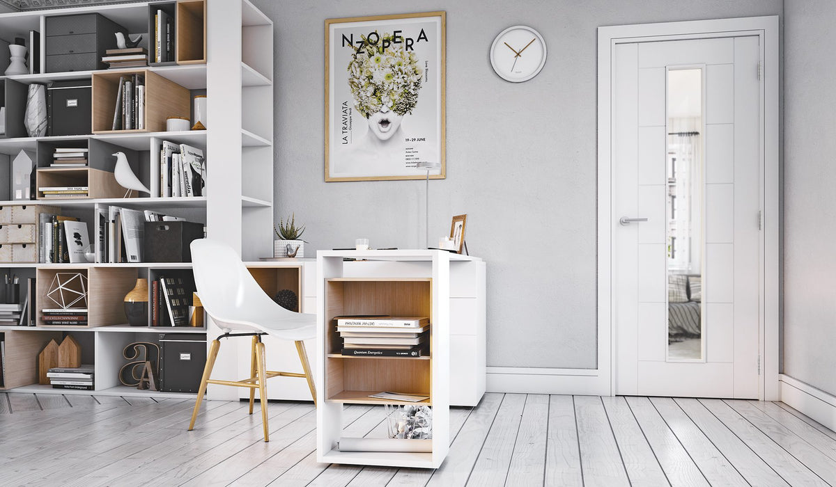 Deanta Seville White Primed Glazed 1 Lite Door