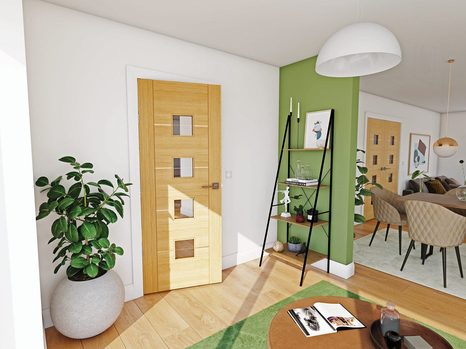 Deanta Valencia Prefinished Oak Glazed Door