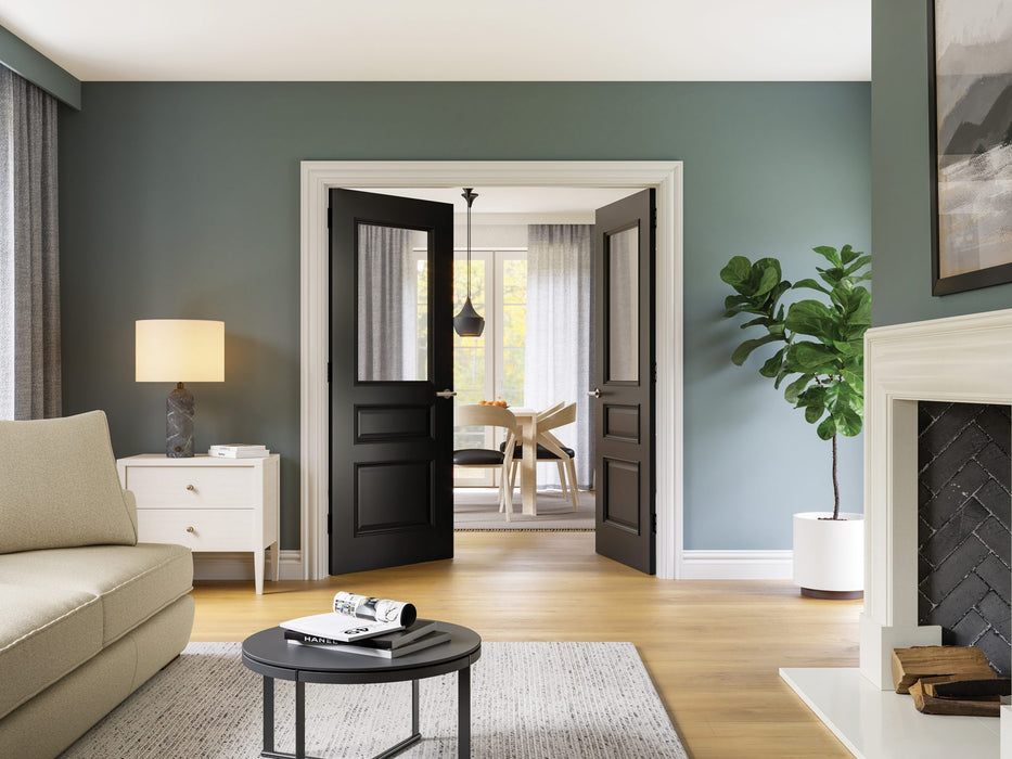 Deanta Windsor Black Prefinished Bevelled Glaze Door