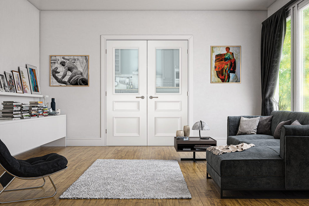 Deanta Windsor White Primed Bevelled Glaze Door