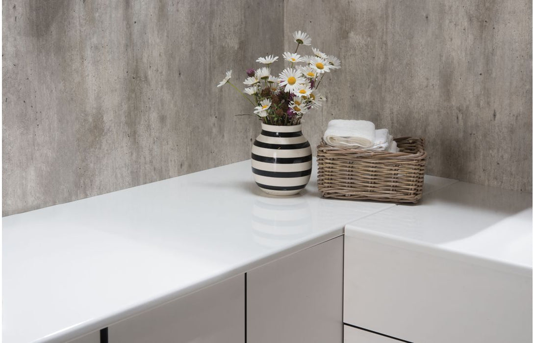 Fibo Plain Panel 600x580mm Splashback - Cracked Cement (Pk/2)