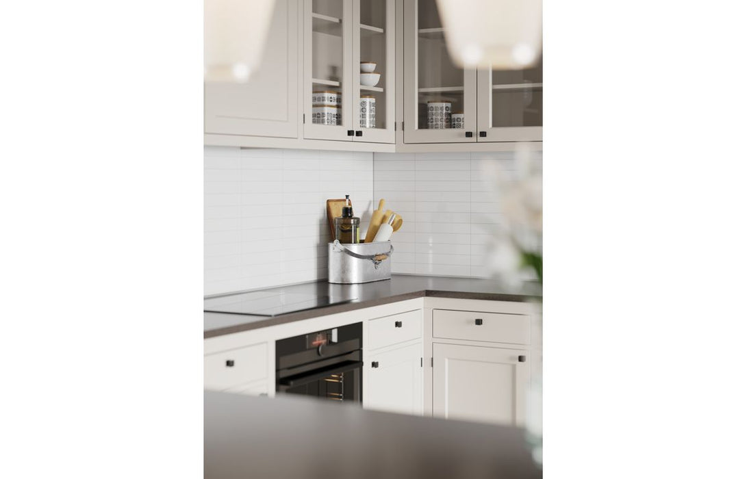 Fibo 30x5cm Rectangular Tile 600x580mm Splashback - Denver White (Pk/2)